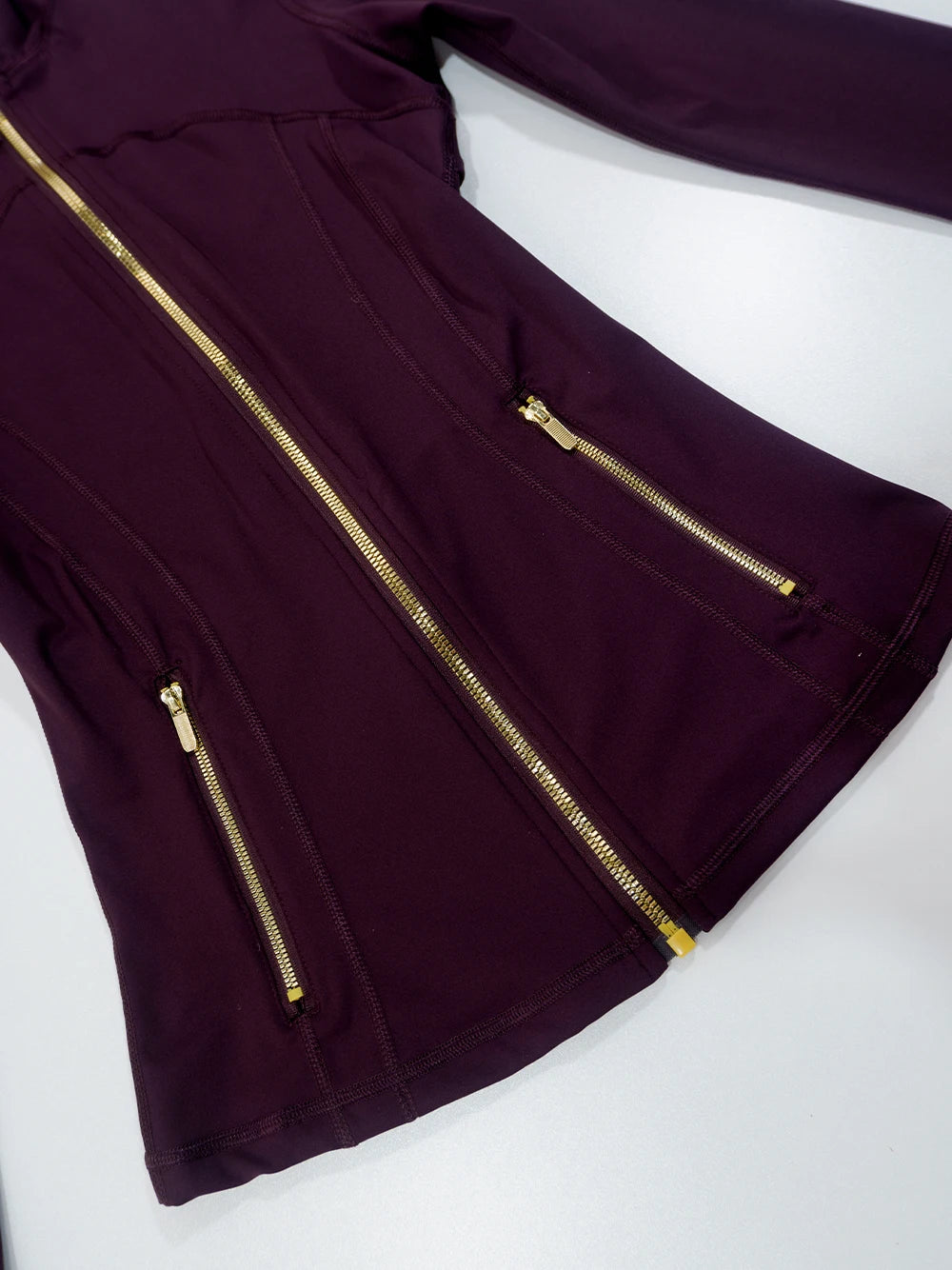 Gold Zipper Jacket and Yoga Pants Set, Sportswear, Quick-Dry and Breathable, Slimming and Lightweight, Tight-Fitting