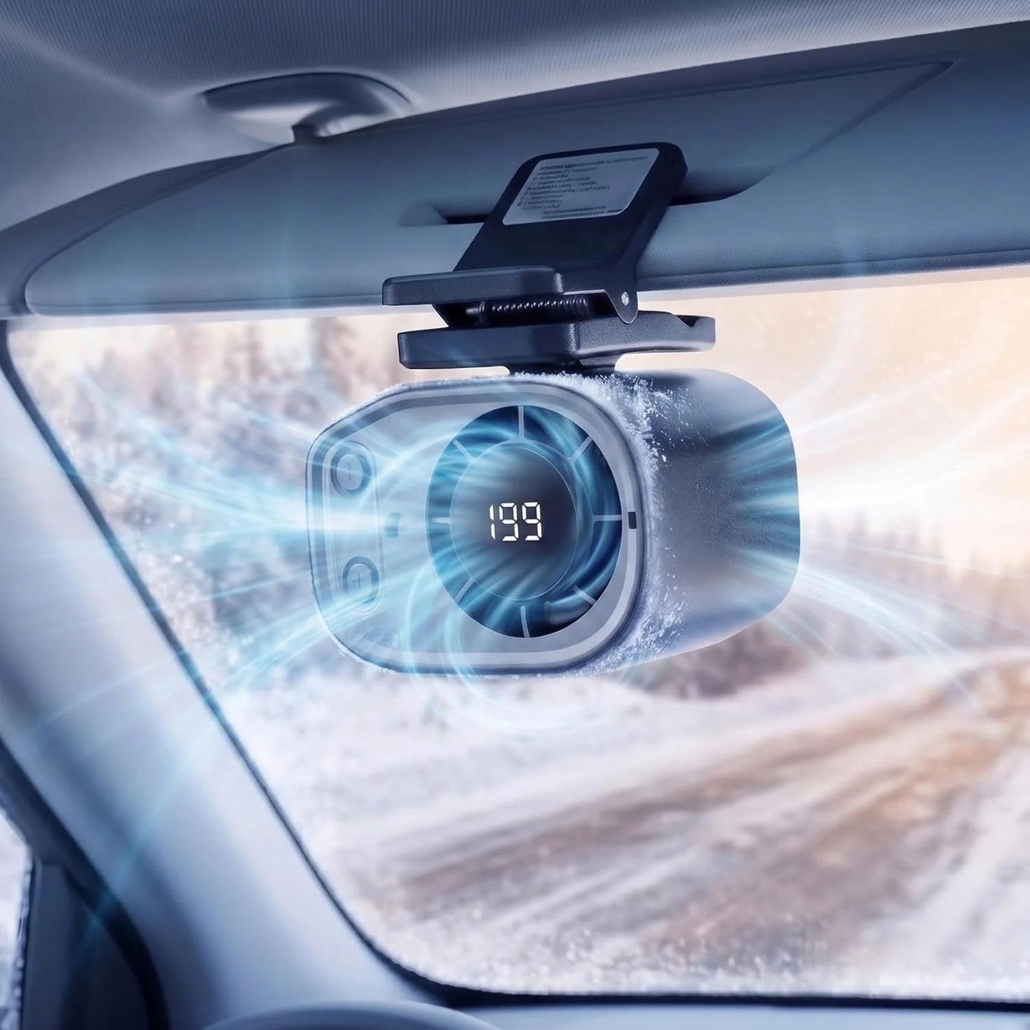 Portable Car AC, 2026 New Car Clip on Air Conditioner Fan with LED Display, 360 Rotation, 199 Speeds Adjustable Mini Cooling System for Auto Vehicle Van Truck SUV RV