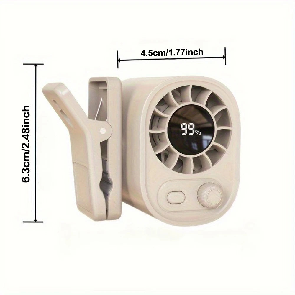 1400Mah Clip on High-Speed Small Fan, Waist Mounted Fan, Desktop Fan, 100 Speed Multi-Functional Stepless Speed Small Fan