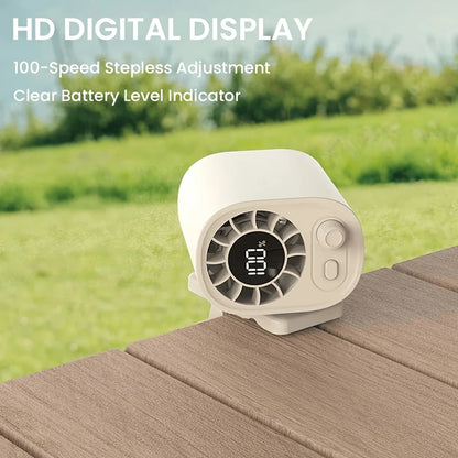 1400Mah Clip on High-Speed Small Fan, Waist Mounted Fan, Desktop Fan, 100 Speed Multi-Functional Stepless Speed Small Fan