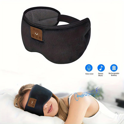 Wireless Bluetooth Sleep Headphones Eye Mask - 3D Eye Mask with Sponge Speakers for Sleeping Napping Travel Yoga & Meditation