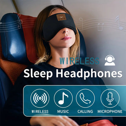 Wireless Bluetooth Sleep Headphones Eye Mask - 3D Eye Mask with Sponge Speakers for Sleeping Napping Travel Yoga & Meditation