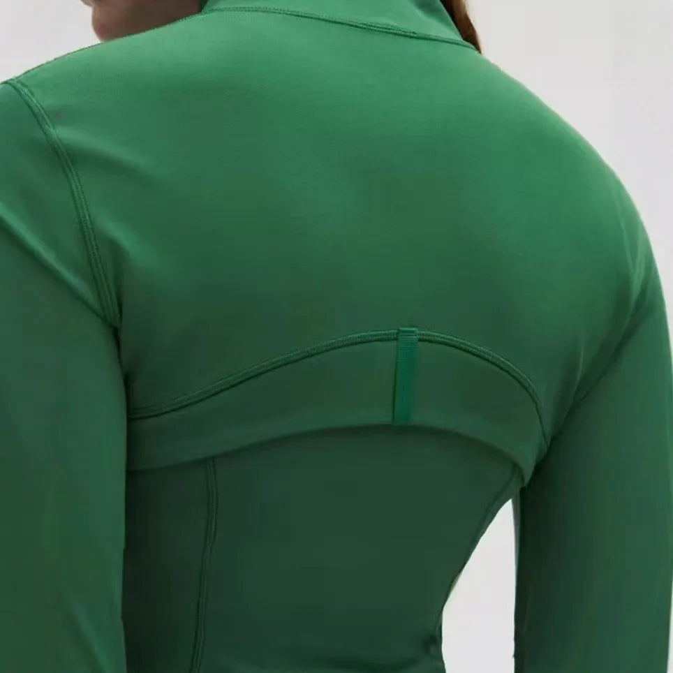 Women'S New Spring & Summer 2.0 Version Stand Collar Gold Zipper High Stretch Sports Jacket - Ideal for Outdoor Running Yoga