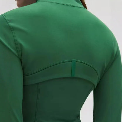 Women'S New Spring & Summer 2.0 Version Stand Collar Gold Zipper High Stretch Sports Jacket - Ideal for Outdoor Running Yoga