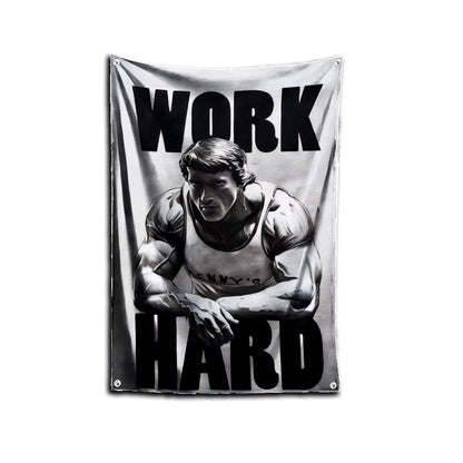 3X5 Ft Bodybuilding GYM Schwarzenegger Ronnie Flag Polyester Printing Banner for Garage Wall Out Door Decoration with Grommets